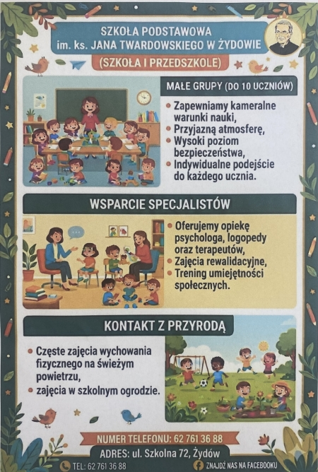ZAPRASZAMY DO NASZEJ SZKOŁY I PRZEDSZKOLA